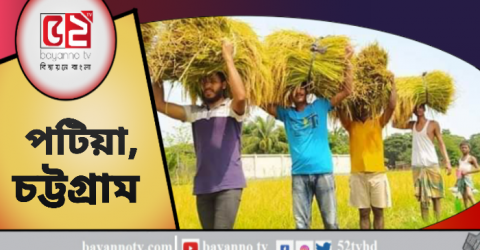 দরিদ্র কৃষকের ধান কেটে বাড়ি পৌঁছে দিল পটিয়া ছাত্রলীগ