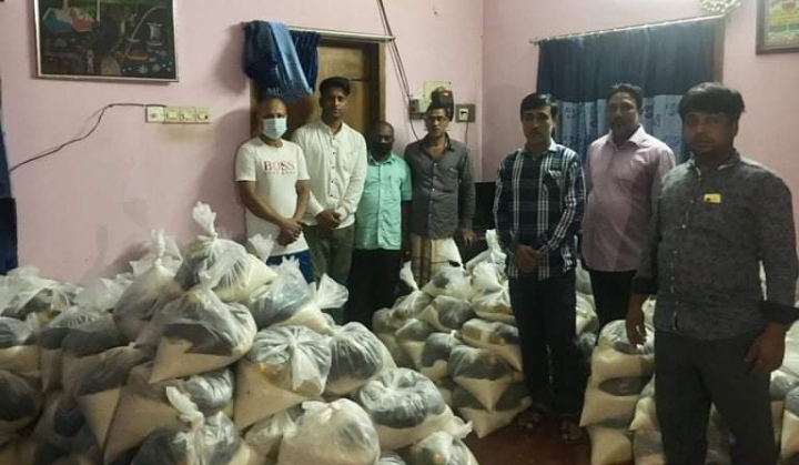 বিয়ানীবাজারের লাউতায় প্রবাসিদের উদ্যোগে ত্রাণ বিতরণ