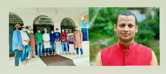 ঘিলাছড়ায় জীবাণুনাশক স্প্রে মেশিন  বিতরণ করেন সিলেট জেলা আওয়ামী স্বেচ্ছাসেবক লীগ নেতা কামরান