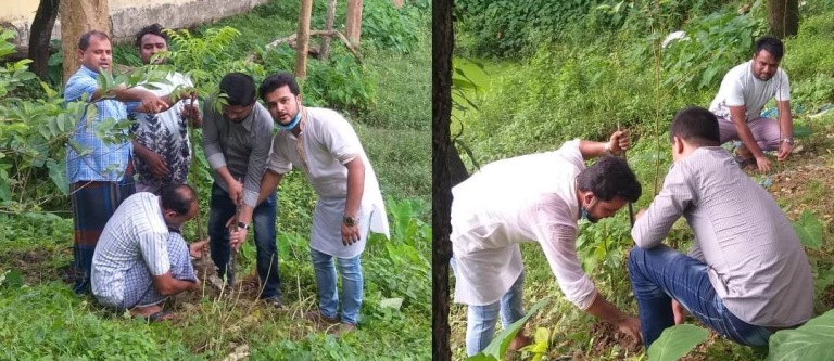 সুনামগঞ্জের ছাতকে আওয়ামী লীগের জন্মদিনে বৃক্ষরোপন