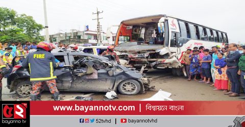 ময়মনসিংহের ভালুকায় বাস-কারের সংঘর্ষে নিহত ৬