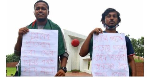 ধর্ষণের প্রতিবাদে ২৫০ কিলোমিটার পথ হেঁটে দুই শিক্ষার্থী সিলেটে