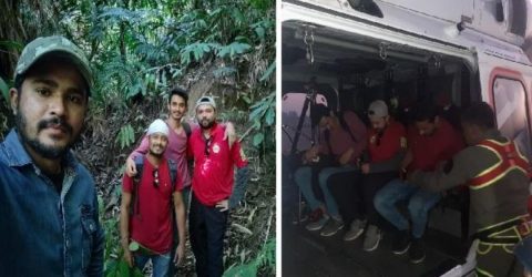 কক্সবাজারে দুর্গম পাহাড়ে আটকা পড়া শিক্ষার্থীদদের উদ্ধার করেছে বিমান বাহিনী