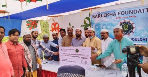 বড়লেখা ফাউন্ডেশন ইউকে’র মোহাম্মদনগর বায়তুল জান্নাত মসজিদে  ১ লক্ষ ৩২ হাজার টাকার অনুদান প্রদান