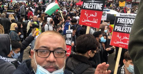 ফিলিস্তিনের জন্য লন্ডনে লাখো মানুষের প্রতিবাদ সমাবেশ