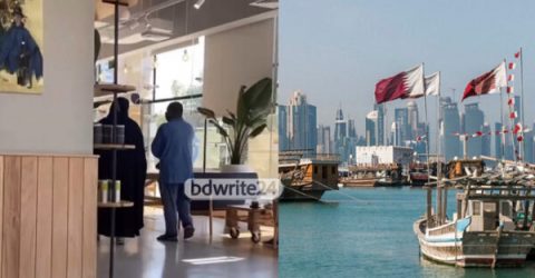 কাতারে প্রচন্ড গরমে কাজ করছিলেন শ্রমিক, কফিশপে ডেকে নিলেন নারী