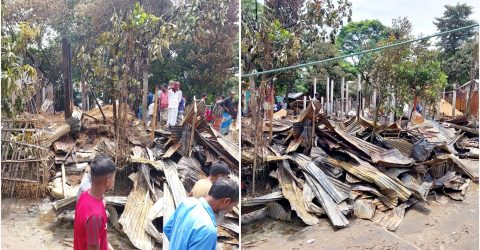 শান্তিগঞ্জে অগ্নিকাণ্ডে ৯টি বসতঘর ভস্মীভূত, নিহত ১