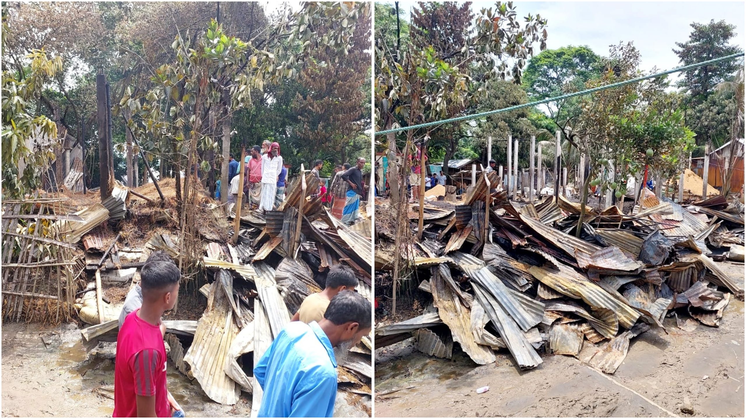 শান্তিগঞ্জে অগ্নিকাণ্ডে ৯টি বসতঘর ভস্মীভূত, নিহত ১