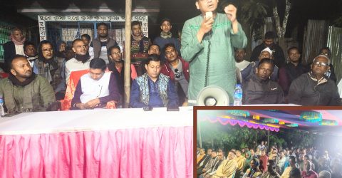 শান্তিগঞ্জের পাগলায় নৌকার পক্ষে উঠান বৈঠক