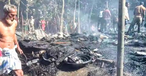 শান্তিগঞ্জে অ*গ্নিকা*ণ্ডে নিঃস্ব ৩ পরিবার: ক্ষ*তি ১০ লক্ষ টাকা