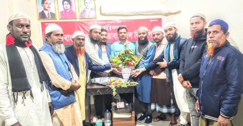 শান্তিগঞ্জ ওলামাদলের ভালোবাসায় সিক্ত আমিনুর রশিদ আমিন