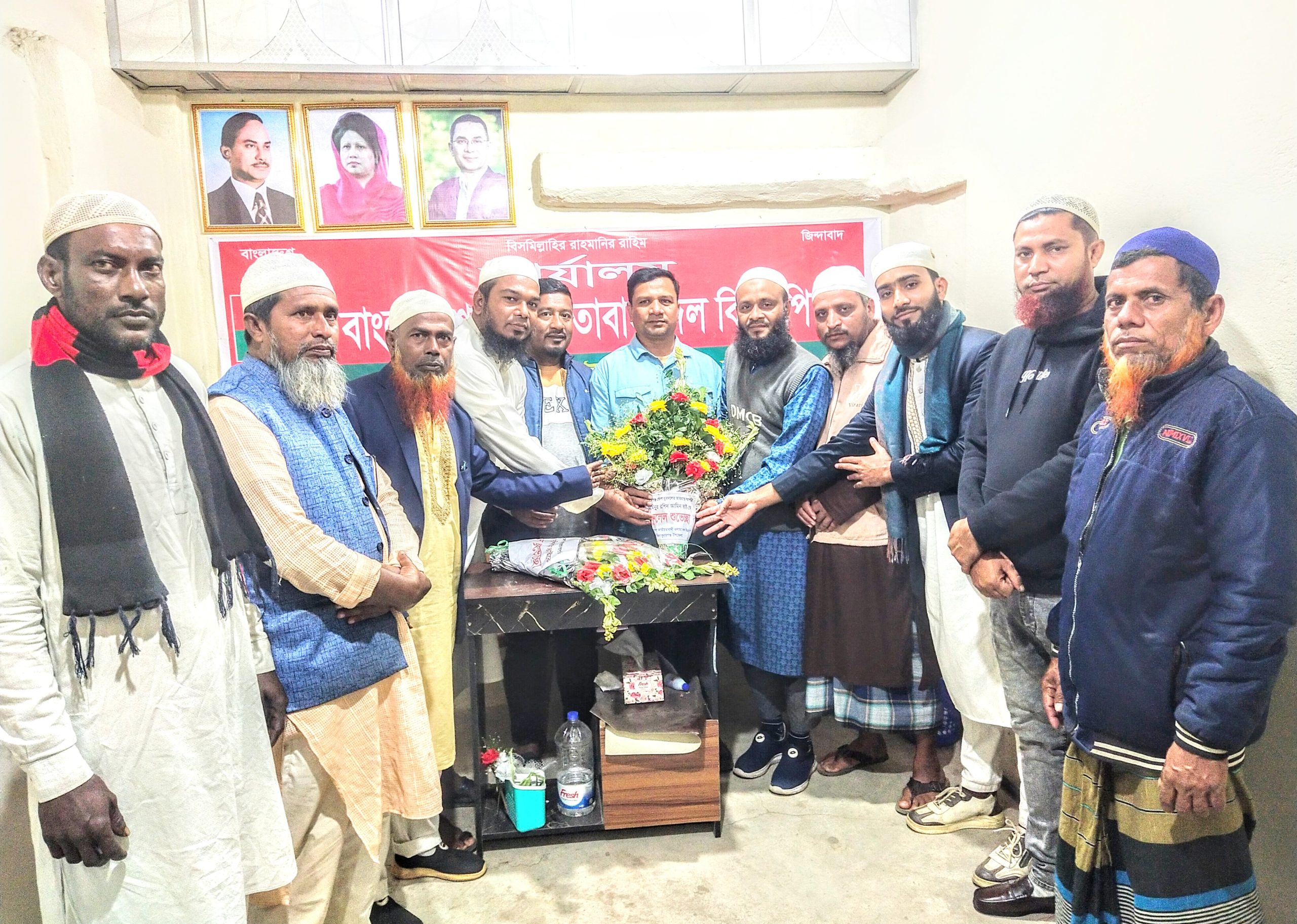 শান্তিগঞ্জ ওলামাদলের ভালোবাসায় সিক্ত আমিনুর রশিদ আমিন
