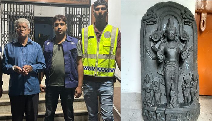 সাভারে চার মণ ওজনের প্রাচীন বিষ্ণুমূর্তি উদ্ধার