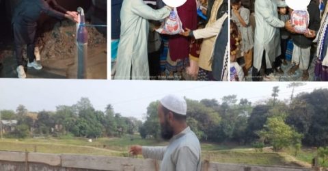 শান্তিগঞ্জে মুক্তিযোদ্ধা কাহের মাস্টারের পরিবারের পক্ষ থেকে খাদ্য সহায়তা