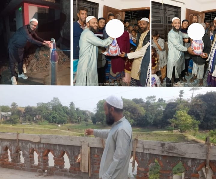 শান্তিগঞ্জে মুক্তিযোদ্ধা কাহের মাস্টারের পরিবারের পক্ষ থেকে খাদ্য সহায়তা