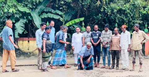 সংস্কার হচ্ছে শান্তিগঞ্জের দরগাপাশা শাহী ঈদগাহ
